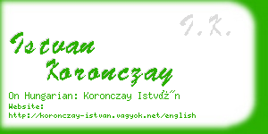 istvan koronczay business card